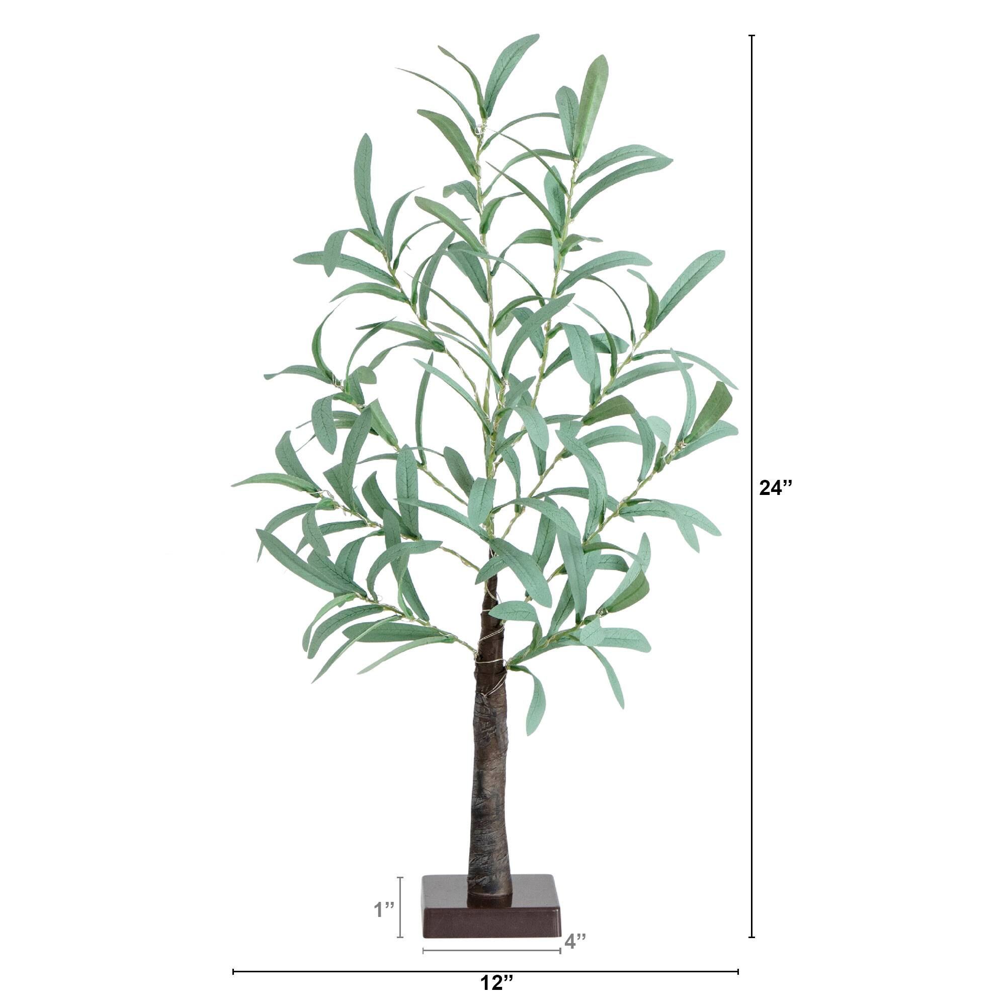 2ft. Pre-Lit Artificial Olive Tree with Warm White LED Lights